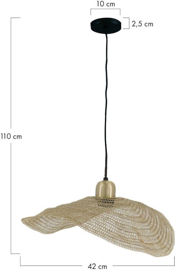 Dijk Natural Collections DKNC Hanglamp Flare Metaal 42x42x6cm Goud