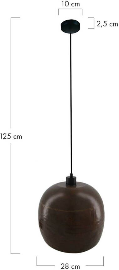 Dijk Natural Collections Dknc Hanglamp Palermo Metaal 28x28x25 Cm Koper