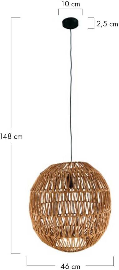 Dijk Natural Collections Dknc Hanglamp Parma Papier 46x46x48cm Bruin