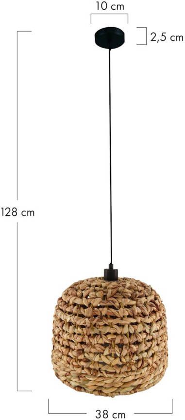 Dijk Natural Collections Dknc Hanglamp Pescara Waterhyacint 38x38x28cm Bruin