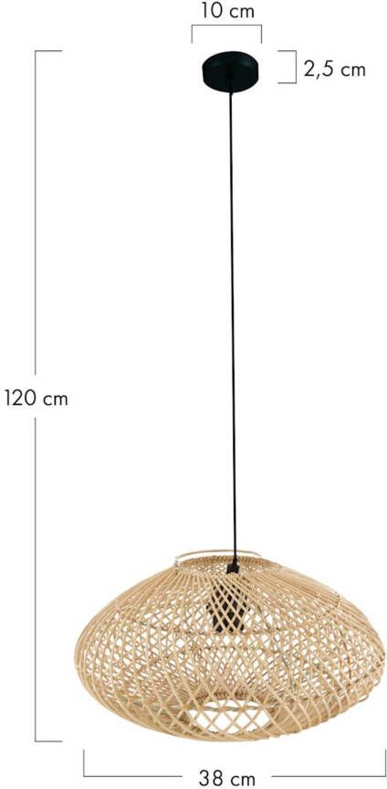 Dijk Natural Collections DKNC Hanglamp Terni Rotan 38x38x20cm Beige