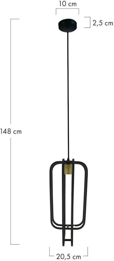 Dijk Natural Collections Dknc Hanglamp Trondheim Metaal 20.5x20.5x48cm Zwart