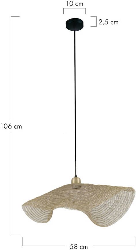 Dijk Natural Collections Dknc Hanglamp Wiesbaden Metaal 58x58x6cm Goud