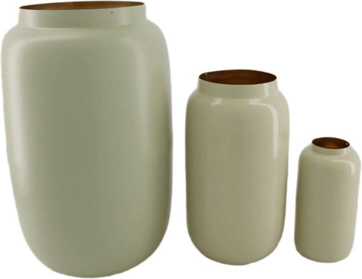 Dijk Natural Collections DKNC Planter Sky Metaal 18.5x18.5x33.5cm Set van 3 Cream