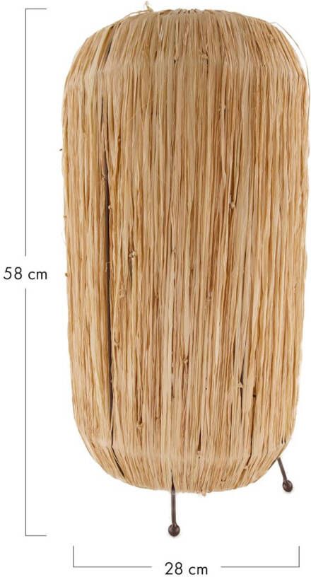 Dijk Natural Collections DKNC Staande lamp Kendall Raffia 28x28x58cm Beige