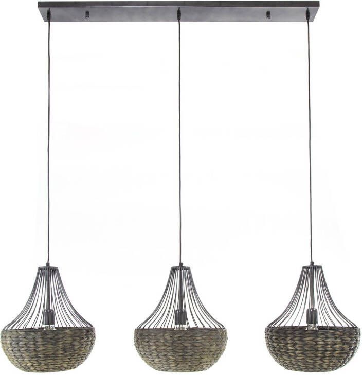 Dimehouse Hanglamp Demi 3-lichts waterhyacint kegel