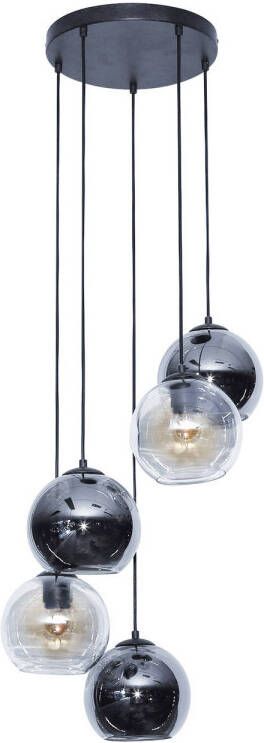 Dimehouse Hanglamp Henriette glas rond getrapt 5-lichts