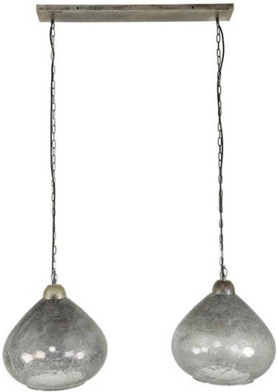 Dimehouse Hanglamp industrieel Bellamy 2-lichts oud zilver