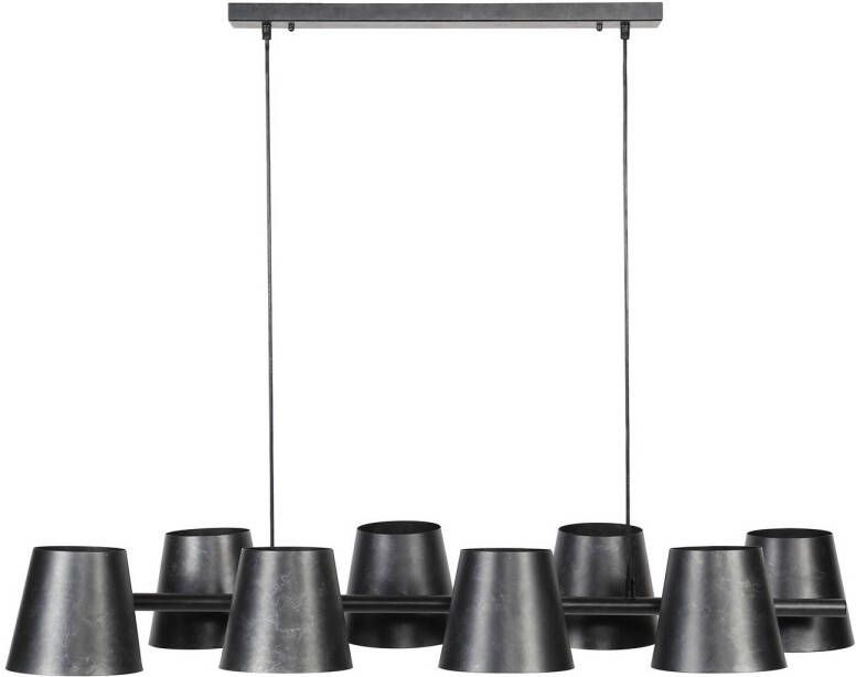 Dimehouse Industriële hanglamp Carta 8-lichts zwart metaal