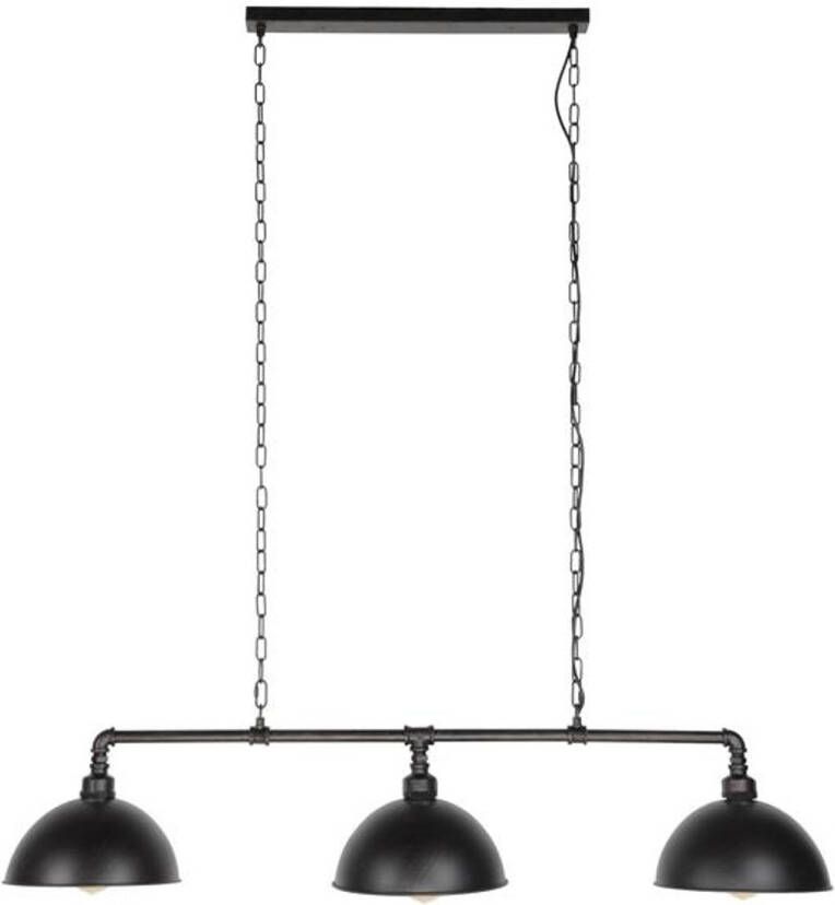 Dimehouse Hanglamp industrieel Abby 3-lichts buis zwart