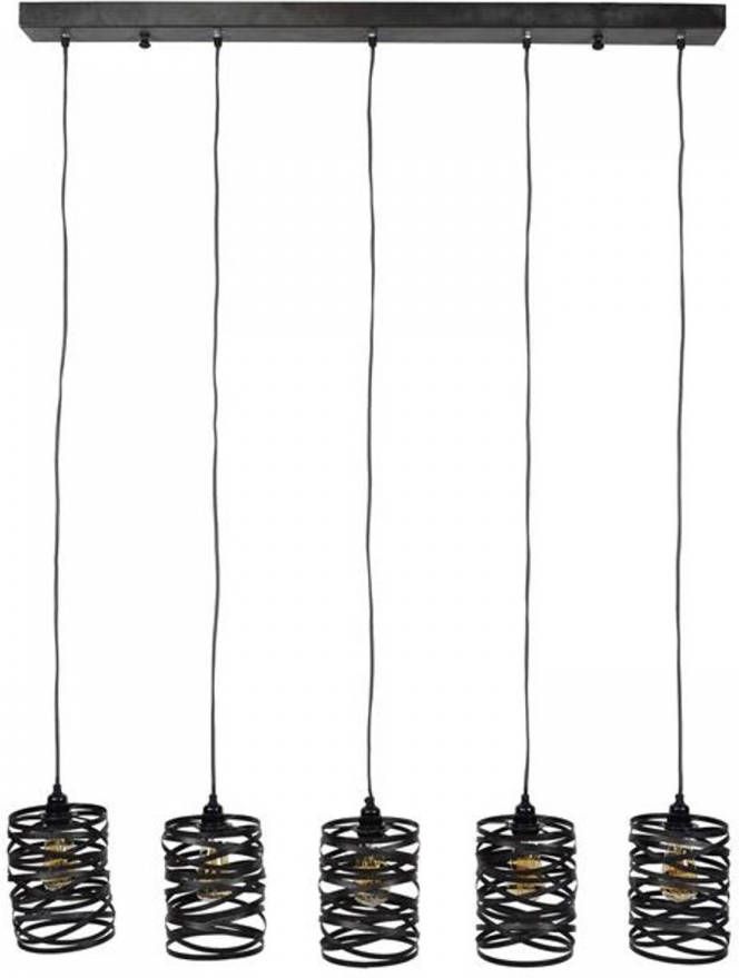 Dimehouse Hanglamp industrieel Spin zwart 5-lichts