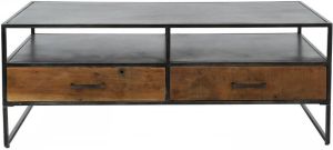 Dimehouse Industriële salontafel Charlie hout metaal 2 lades