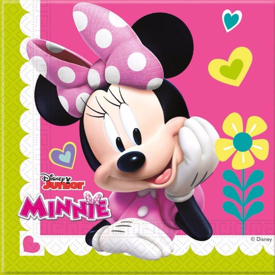Disney 40x Minnie Mouse feest servetten 33 x 33 cm kinderverjaardag Feestservetten