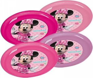 Disney 4x Plastic Minnie Mouse bordjes