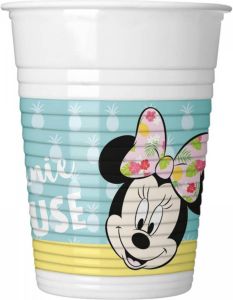 Disney 8x Minnie Mouse themafeest bekers bekertjes 200 ml Drinkbekers Kinderfeestje wegwerp tafeldecoraties