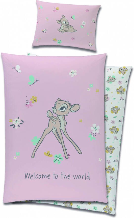 Disney dekbedovertrek Bambi junior 100 x 135 cm katoen roze