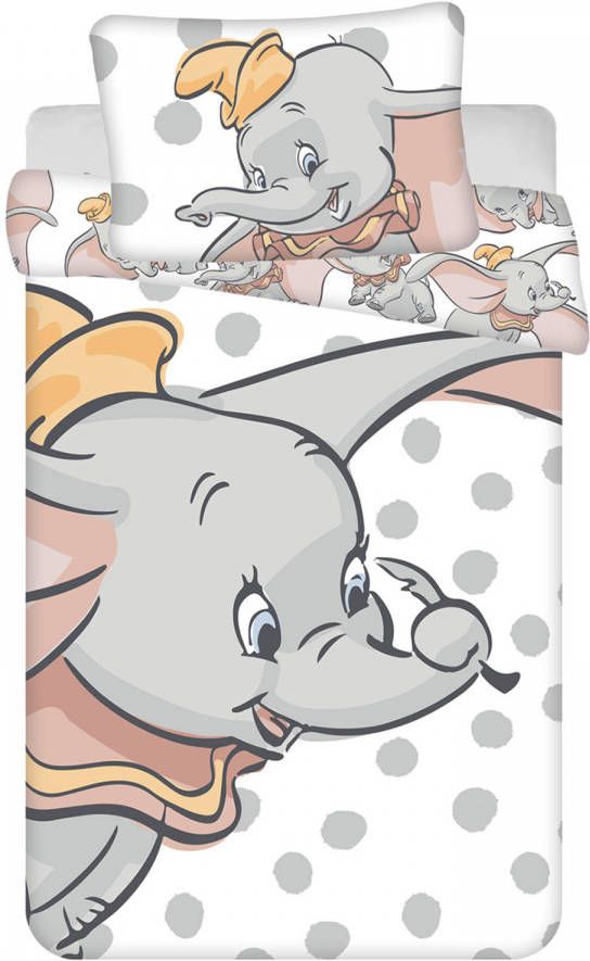 Disney Dumbo Baby Dekbedovertrek Dots 100 x 135 cm + 40 x 60 cm Katoen