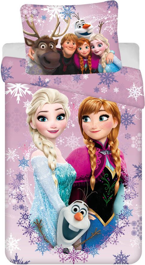 Disney Frozen Dekbedovertrek Elsa en Anna Eenpersoons 140 x 200 cm Katoen