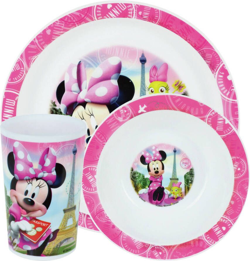 Disney Kinder ontbijt set Minnie Mouse 3-delig van kunststof Kinderservies