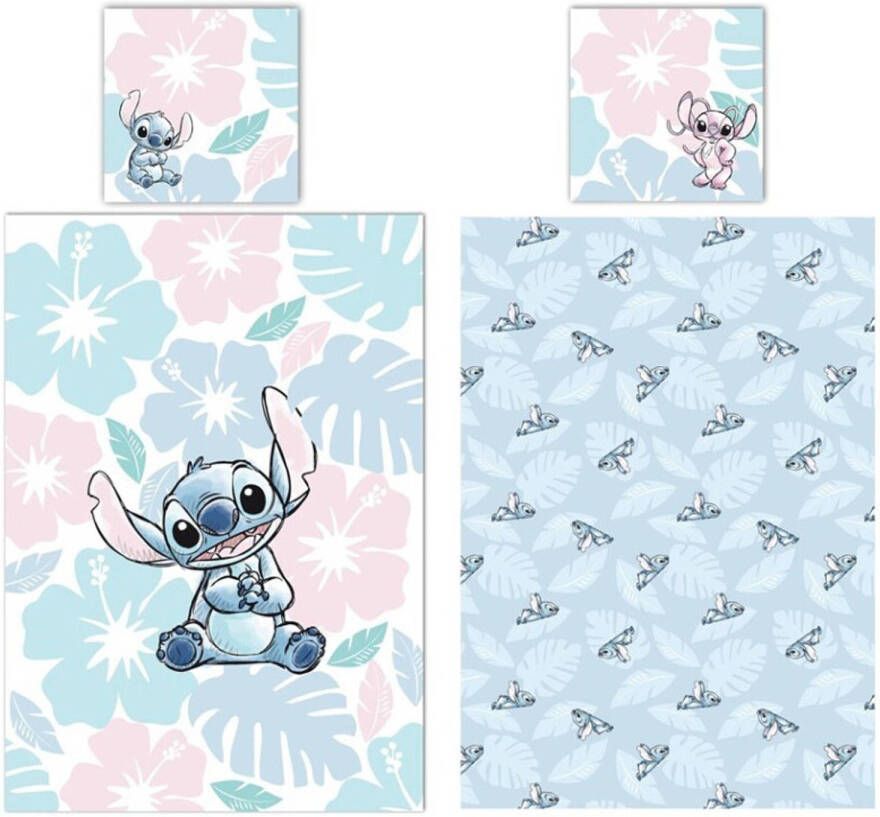 Disney Lilo & Stitch Dekbedovertrek Angel Love Lits Jumeaux 240 x 220 + 2 65 x 65cm Polykatoen