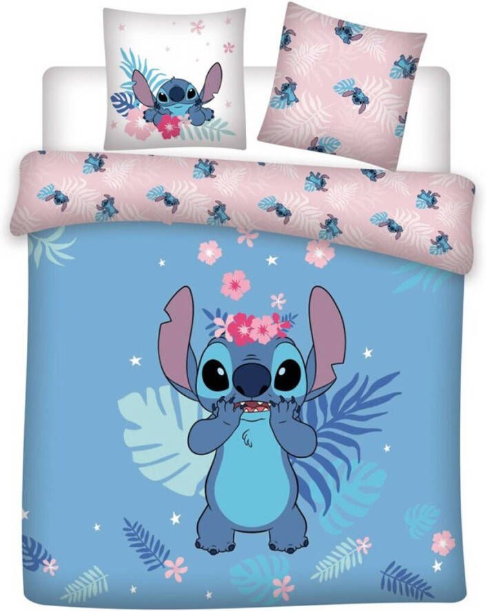 Disney Lilo & Stitch Dekbedovertrek Flower Lits Jumeaux 240 x 220 + 2 65 x 65cm Katoen