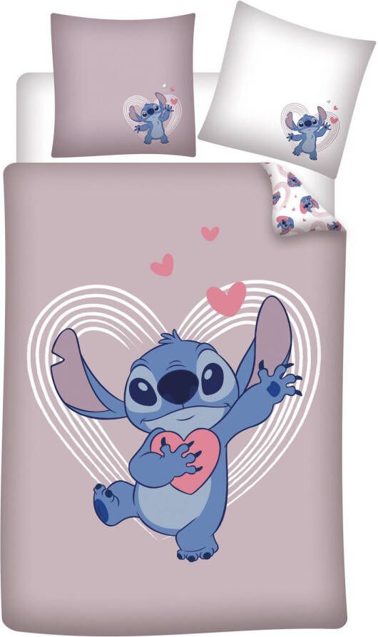 Disney Lilo & Stitch Dekbedovertrek Heart Eenpersoons 140 x 200 cm Katoen