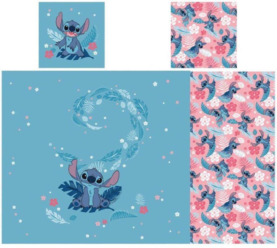 Disney Lilo & Stitch Dekbedovertrek Island Life Lits Jumeaux 240 x 220 + 2 65 x 65cm Polykatoen