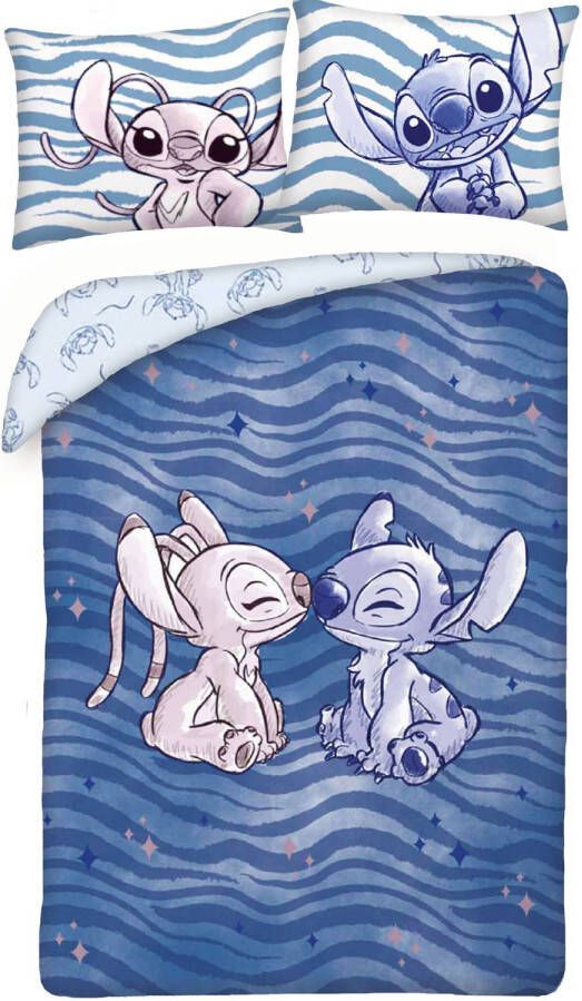 Disney Lilo & Stitch Dekbedovertrek True Love Eenpersoons 140 x 200 + 70 x 90 cm Katoen