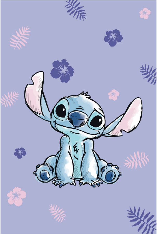 Disney Lilo & Stitch Fleece deken Flower 100 x 150 cm Polyester