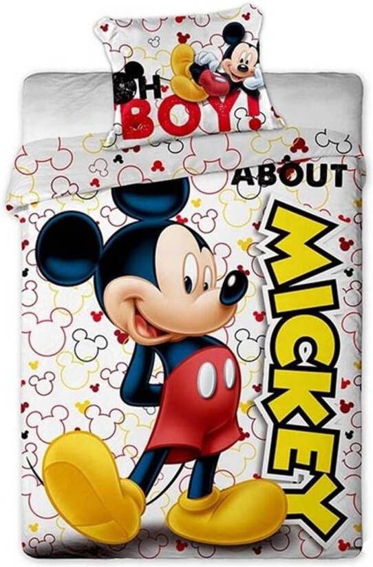 Disney Mickey Dekbedovertrek Eenpersoons 140x200 cm + 1 kussensloop 63x63 cm Polyester