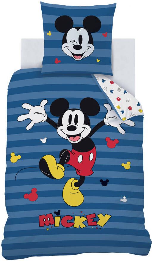 Disney Mickey Mouse Dekbedovertrek Stripes Eenpersoons 140 x 200 cm Katoen