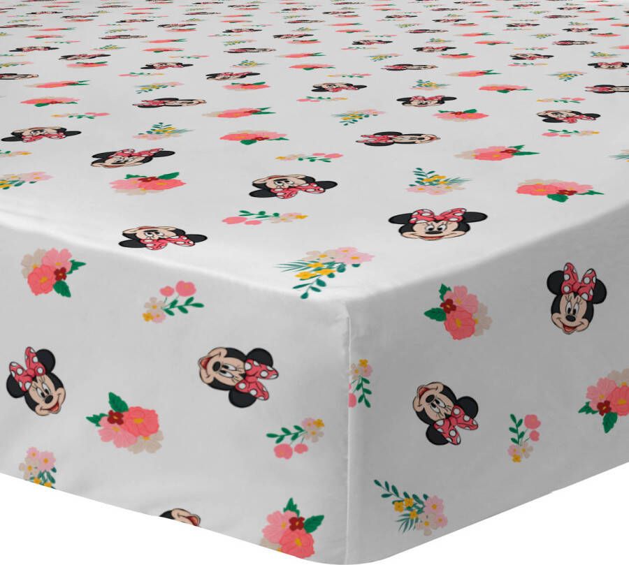 Disney Minnie Mouse Hoeslaken Flower Eenpersoons 90 x 190 200 cm Katoen