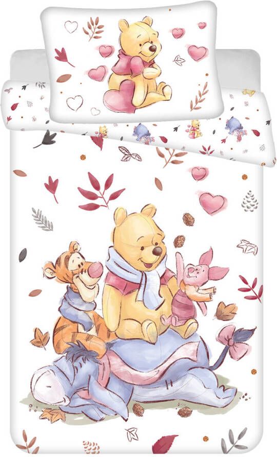 Disney Winnie the Pooh BABY Dekbedovertrek Leaves 135 x 100 + 40 x 60 cm Katoen