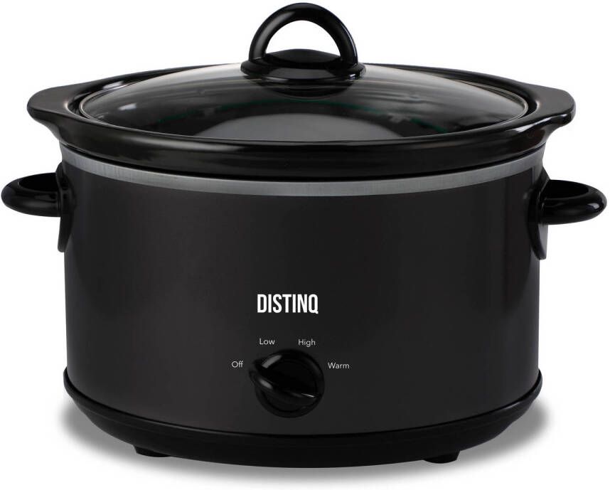 DistinQ Slowcooker 4 liter – Keramische binnenpan Warmhoudfunctie