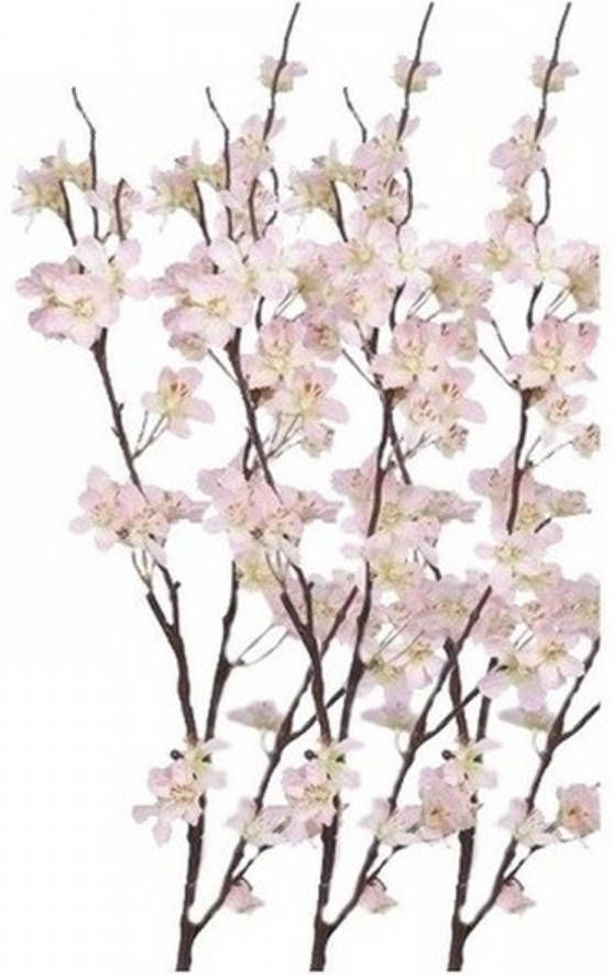 Bellatio Flowers & Plants 3x Stuks roze appelbloesem kunstbloem tak met 57 bloemetjes 84 cm Nepbloemen Kunstbloemen