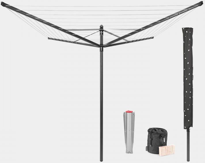 Brabantia Lift O Matic Droogmolen met Metalen Grondanker, Beschermhoes