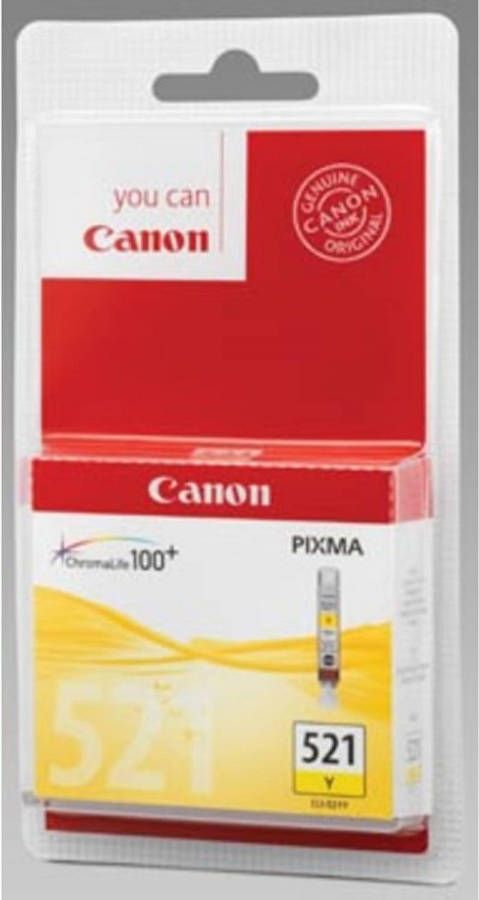 Canon inktcartridge CLI-521Y geel 445 pagina&apos;s OEM: 2936B008 met beveiligingsysteem