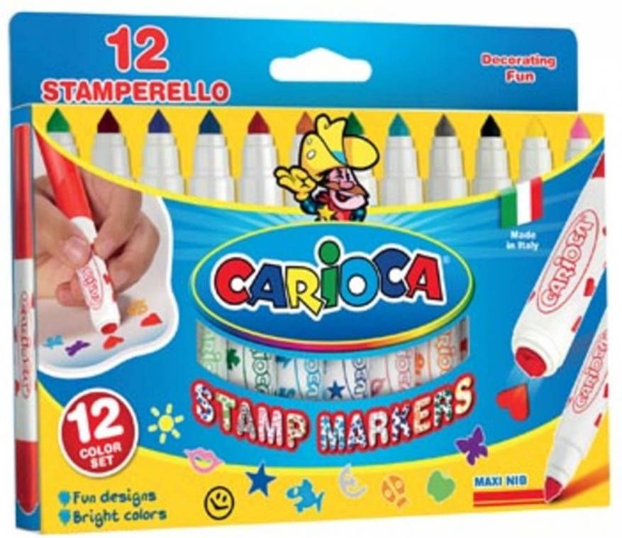 Paagman Carioca stempelstift Stamperello 12 stiften (= 12 kleuren en 12 stempelmotieven)