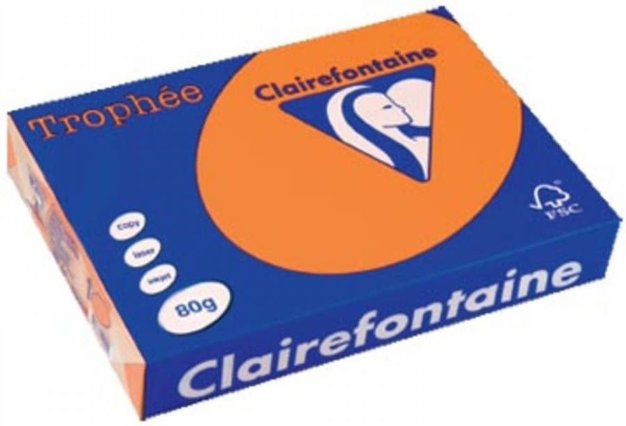 Paagman Clairefontaine Trophée Pastel A4 oranje 80 g 500 vel