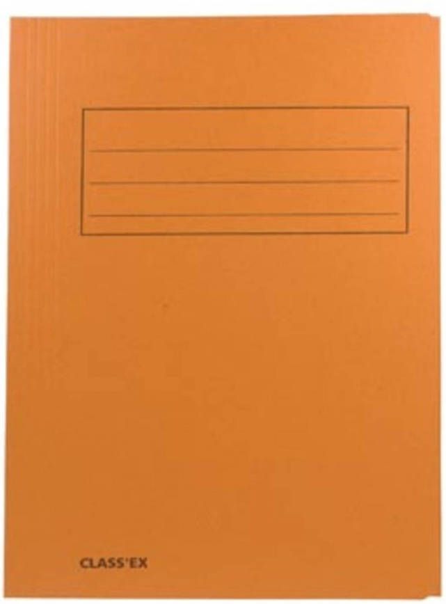 Shoppartners Class&apos;ex dossiermap 3 kleppen ft 23 7 x 34 7 cm (voor ft folio) orange