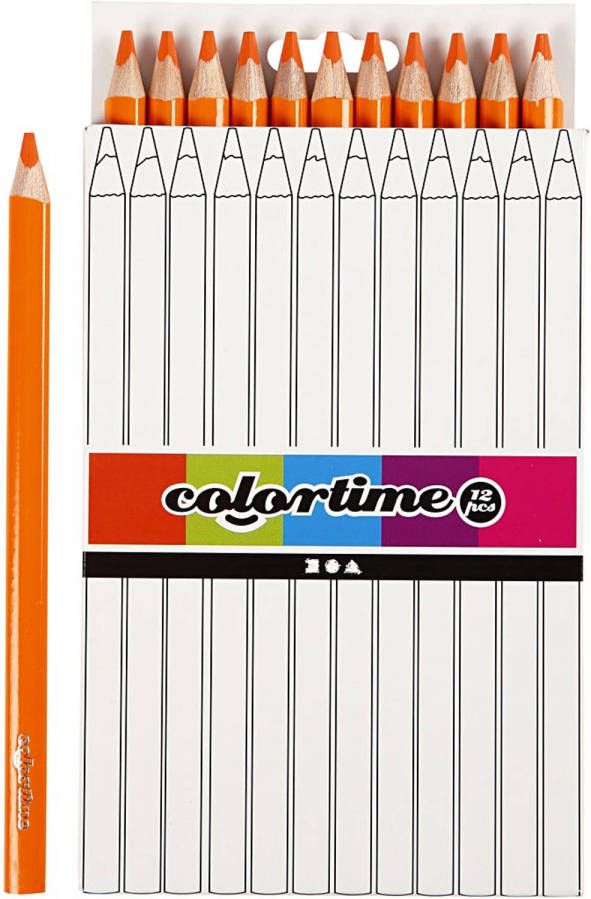 No brand Colortime kleurpotloden Jumbo 5 mm vulling oranje 12 stuks