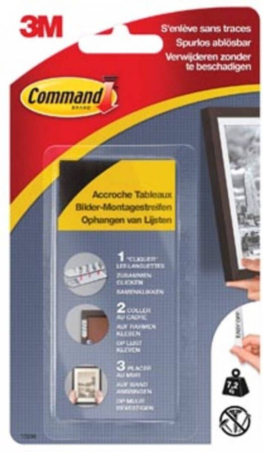 Pakhuis Command fotolijststrip large draagvermogen 7 2 kg zwart blister van 8 stuks