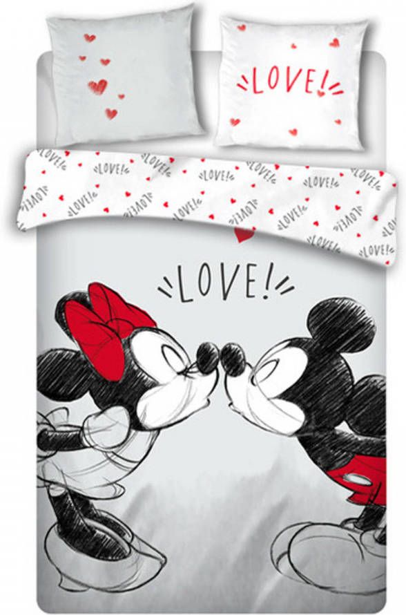 SimbaShop Disney Minnie Mouse Dekbedovertrek Love Lits Jumeaux 240 x 220 cm Wit