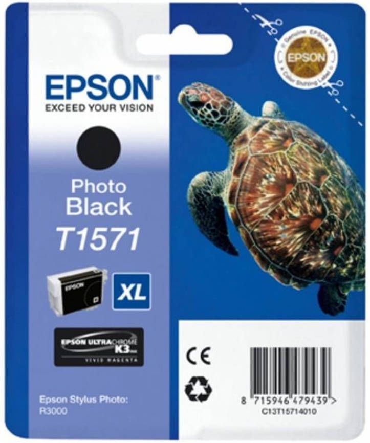 Epson T1571 XL schildpad inktpatroon zwarte foto