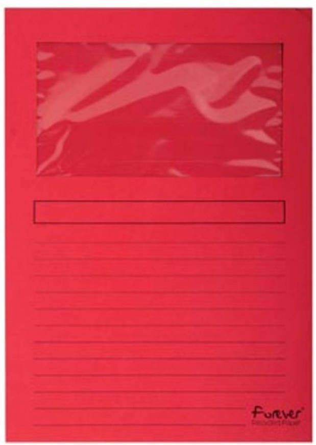 Paagman Exacompta L-map met venster Forever pak van 100 stuks rood