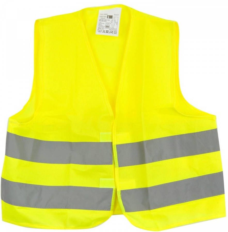 Merkloos Veiligheidsvest 2x reflecterend kinderen 3-12 jaar fluor geel Veiligheidshesje