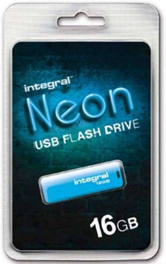 Integral Neon USB 2.0 stick 16 GB blauw