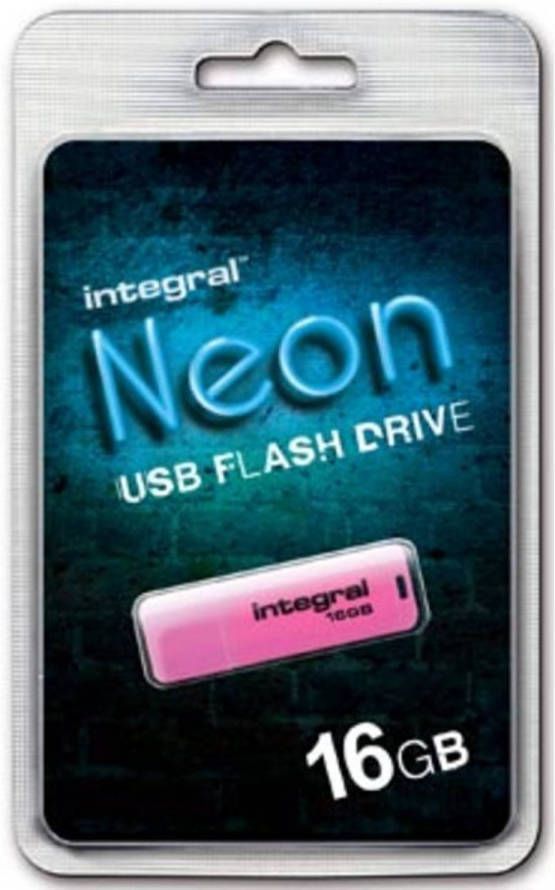 4allshop Integral Neon USB 2.0 stick 16 GB roze