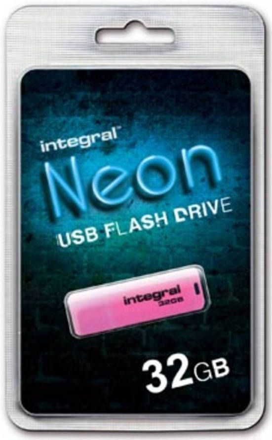 4allshop Integral Neon USB 2.0 stick 32 GB roze