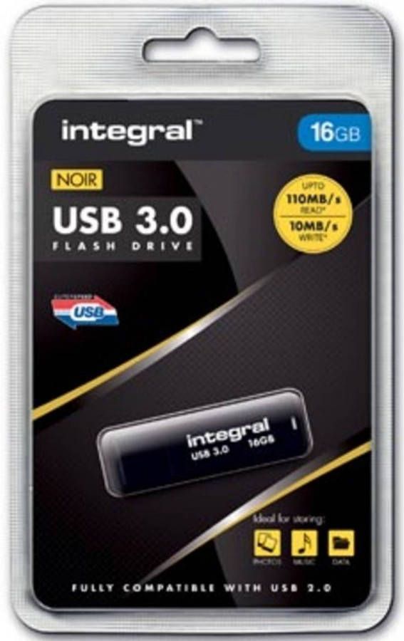 4allshop Integral USB stick 3.0 16 GB zwart